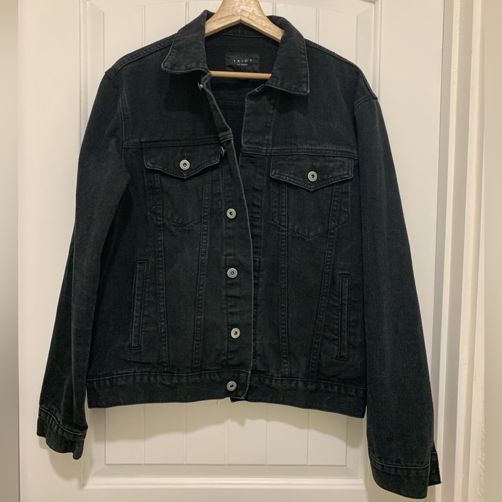 Triot Los Angeles Black Denim Jean Jacket Size L